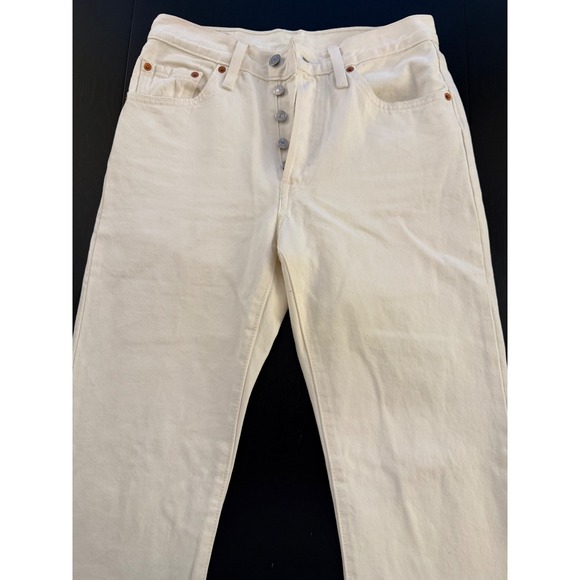 Levi's 501 Original Fit Jeans Womens 26x31 White Button-Fly Raw Hem Denim - Picture 3 of 12